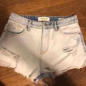 Pacsun High Rise light wash jean Shorts